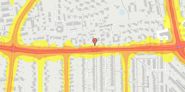 Trafikstøjkort på Virumvej 92A, 2830 Virum