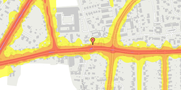 Trafikstøjkort på Virumvej 118, st. th, 2830 Virum