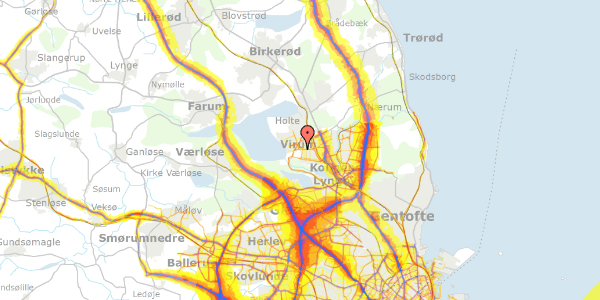 Trafikstøjkort på Virumvej 125, 1. 39, 2830 Virum