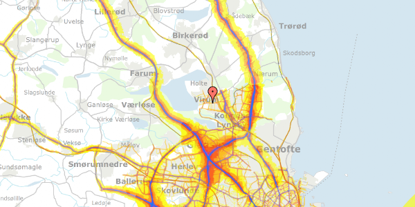 Trafikstøjkort på Virumvej 125, 1. 62, 2830 Virum