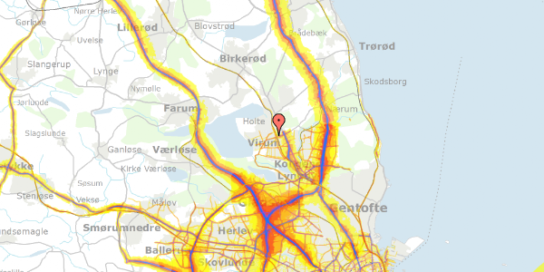 Trafikstøjkort på Virum Vænge 4, 2830 Virum