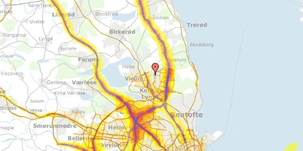 Trafikstøjkort på Åbrinken 12, 2830 Virum