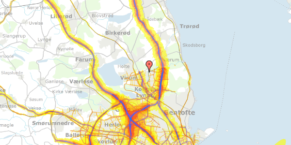 Trafikstøjkort på Åbrinken 185, 2830 Virum