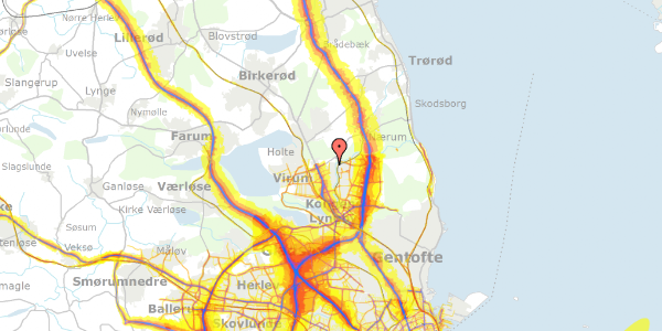 Trafikstøjkort på Åbrinken 215, 2830 Virum