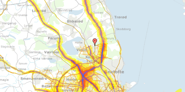 Trafikstøjkort på Åbrinken 267, 2830 Virum