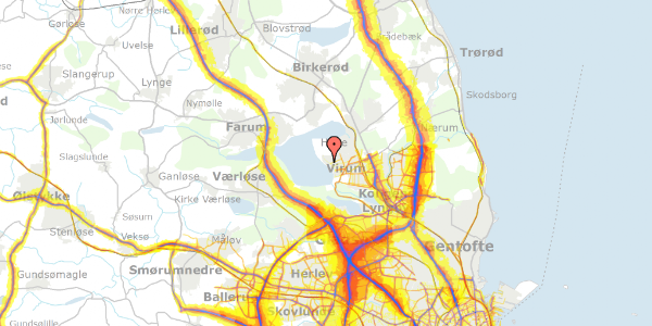 Trafikstøjkort på Furesølund 22, 2830 Virum