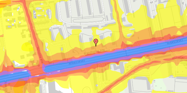 Trafikstøjkort på Brandholms Alle 3A, 3. mf, 2610 Rødovre