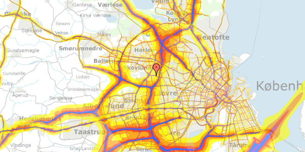 Trafikstøjkort på Brandstrupvej 33, 2610 Rødovre