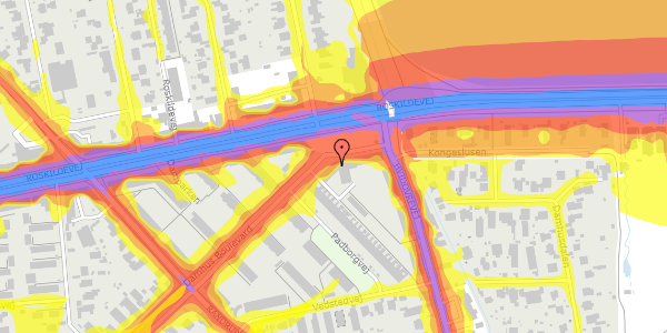 Trafikstøjkort på Damhus Boulevard 1, 2. th, 2610 Rødovre