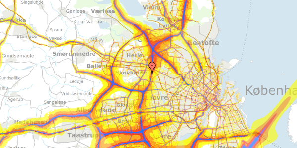 Trafikstøjkort på Fundervej 16, 2610 Rødovre