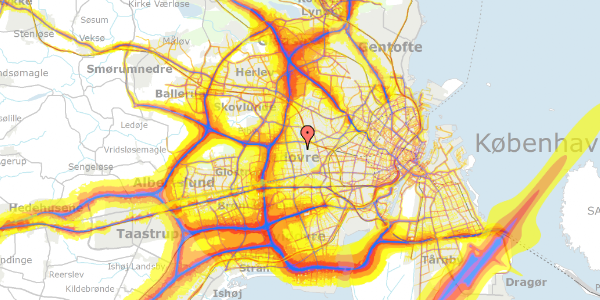 Trafikstøjkort på Grønlunds Alle 4, 2610 Rødovre