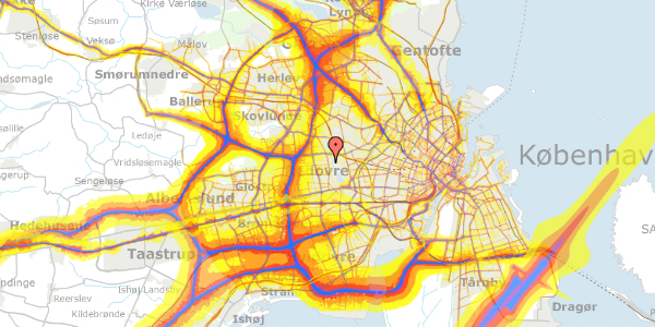 Trafikstøjkort på Grønlunds Alle 5, 2610 Rødovre