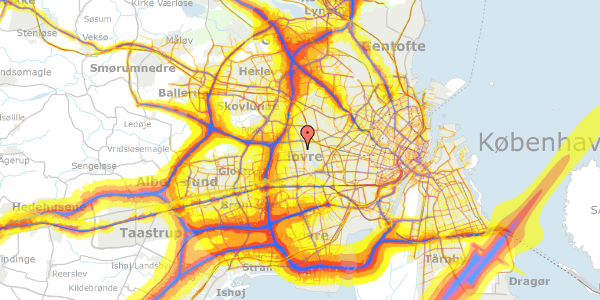 Trafikstøjkort på Grønlunds Alle 21, 2610 Rødovre