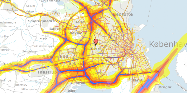 Trafikstøjkort på Grønlunds Alle 23, 2610 Rødovre