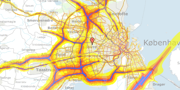 Trafikstøjkort på Grønlunds Alle 25, 2610 Rødovre