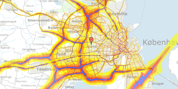 Trafikstøjkort på Grønlunds Alle 40, 2610 Rødovre