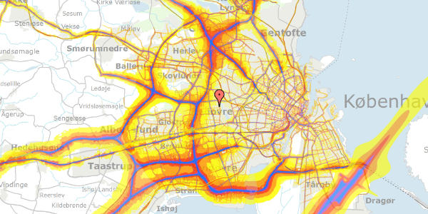 Trafikstøjkort på Grønlunds Alle 41, 2610 Rødovre