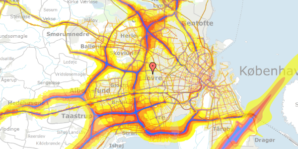 Trafikstøjkort på Grønlunds Alle 44, 2610 Rødovre