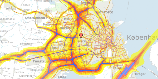 Trafikstøjkort på Grønlunds Alle 45, 2610 Rødovre