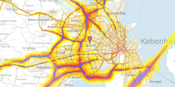 Trafikstøjkort på Grønlunds Alle 51, 2610 Rødovre