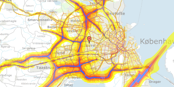 Trafikstøjkort på Grønlunds Alle 54A, 2610 Rødovre