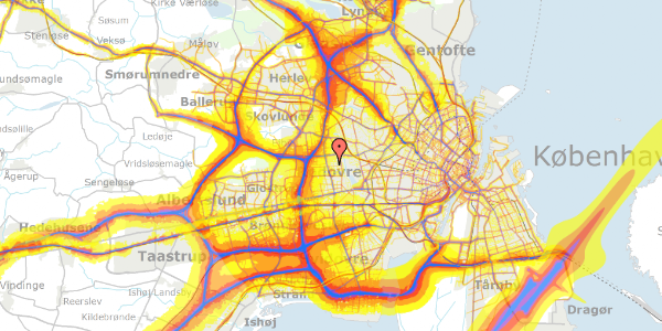 Trafikstøjkort på Grønlunds Alle 55, 2610 Rødovre