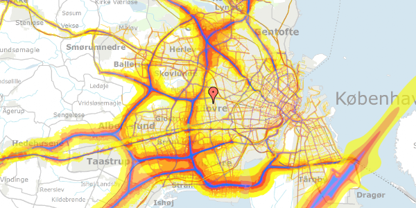 Trafikstøjkort på Grønlunds Alle 57, 2610 Rødovre