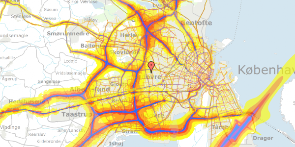 Trafikstøjkort på Grønlunds Alle 66, 2610 Rødovre