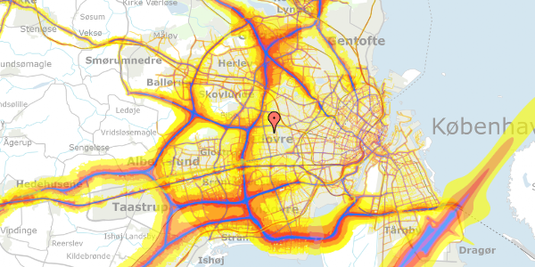 Trafikstøjkort på Grønlunds Alle 71, 2610 Rødovre