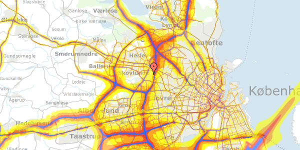 Trafikstøjkort på Hammelvej 15, 2610 Rødovre