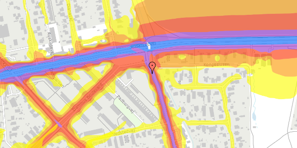 Trafikstøjkort på Hvidovrevej 2, 2. th, 2610 Rødovre