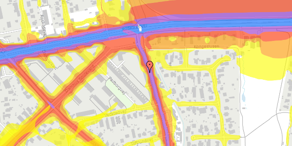 Trafikstøjkort på Hvidovrevej 8, 2. th, 2610 Rødovre