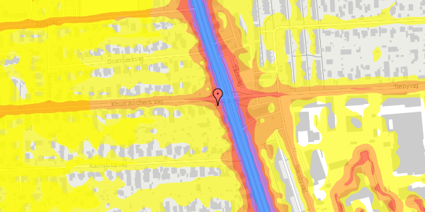 Trafikstøjkort på Knud Anchers Vej 1, 2610 Rødovre