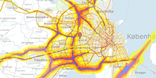 Trafikstøjkort på Knud Anchers Vej 20, 2610 Rødovre