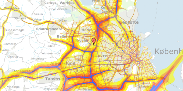 Trafikstøjkort på Krogsbækvej 28, 2610 Rødovre