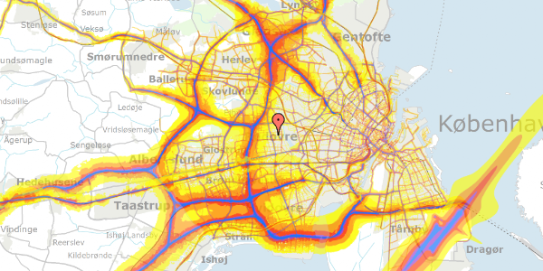 Trafikstøjkort på Næsbyvej 7, 1. 3, 2610 Rødovre