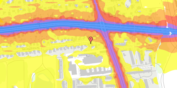 Trafikstøjkort på Nørregårdsvej 7, 2610 Rødovre