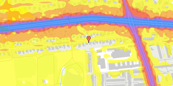 Trafikstøjkort på Nørregårdsvej 25, 2610 Rødovre
