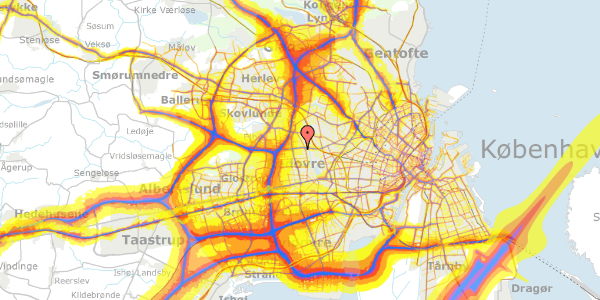 Trafikstøjkort på Nørregårdsvej 35, 2610 Rødovre