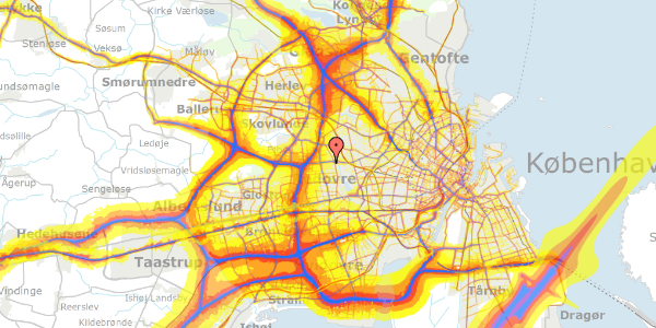 Trafikstøjkort på Nørregårdsvej 41, 2610 Rødovre