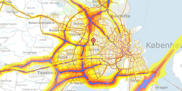 Trafikstøjkort på Nørregårdsvej 43, 2610 Rødovre