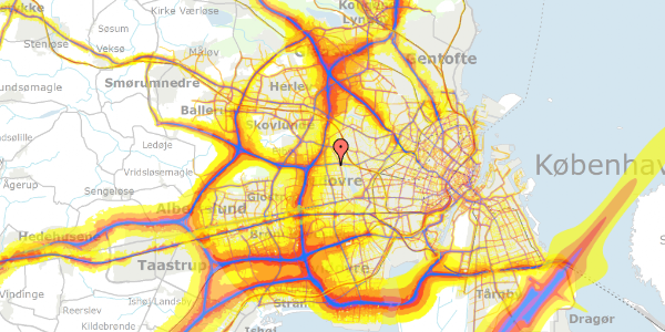 Trafikstøjkort på Nørregårdsvej 51, 2610 Rødovre