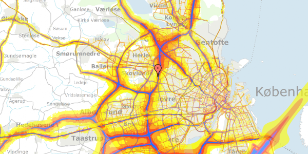 Trafikstøjkort på Nørrevangen 52, 2610 Rødovre