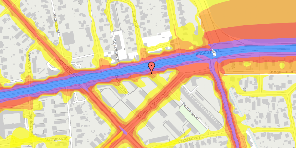 Trafikstøjkort på Roskildevej 289, 1. th, 2610 Rødovre