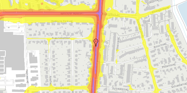 Trafikstøjkort på Rødovrevej 95, st. , 2610 Rødovre