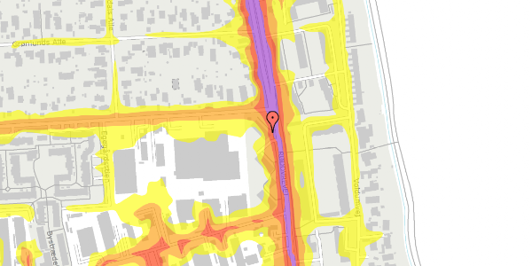 Trafikstøjkort på Rødovrevej 175, st. th, 2610 Rødovre