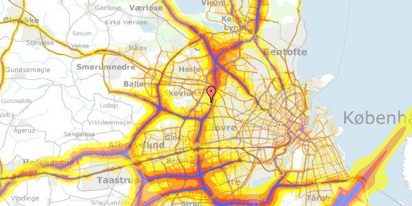 Trafikstøjkort på Røngård Alle 2, 2610 Rødovre