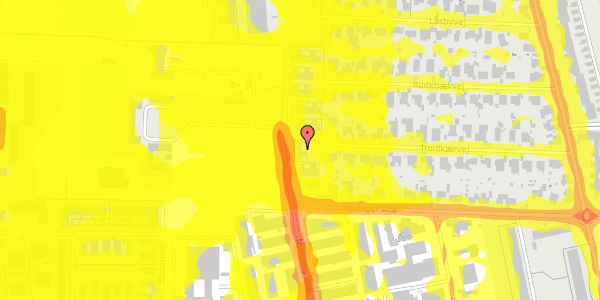 Trafikstøjkort på Troldkærvej 43, 2610 Rødovre