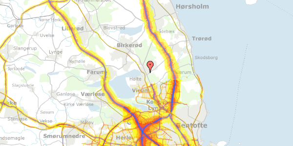 Trafikstøjkort på Agnetevej 3, 2840 Holte