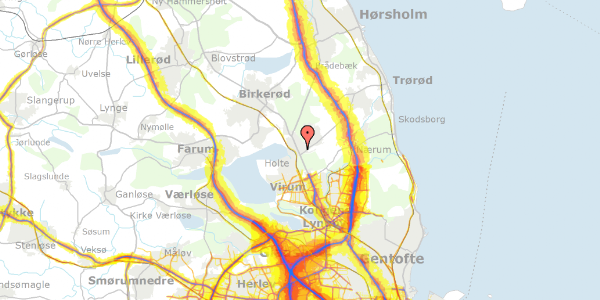 Trafikstøjkort på Agnetevej 11, 2840 Holte